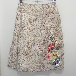 Lance Karesh embroidered skirt Size 2 Anthropologie